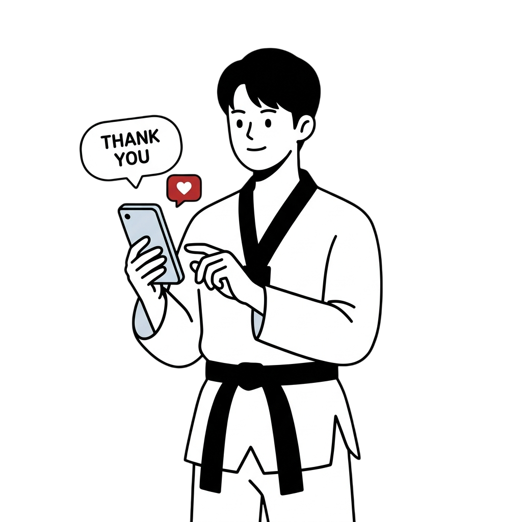 감사하는 사범님